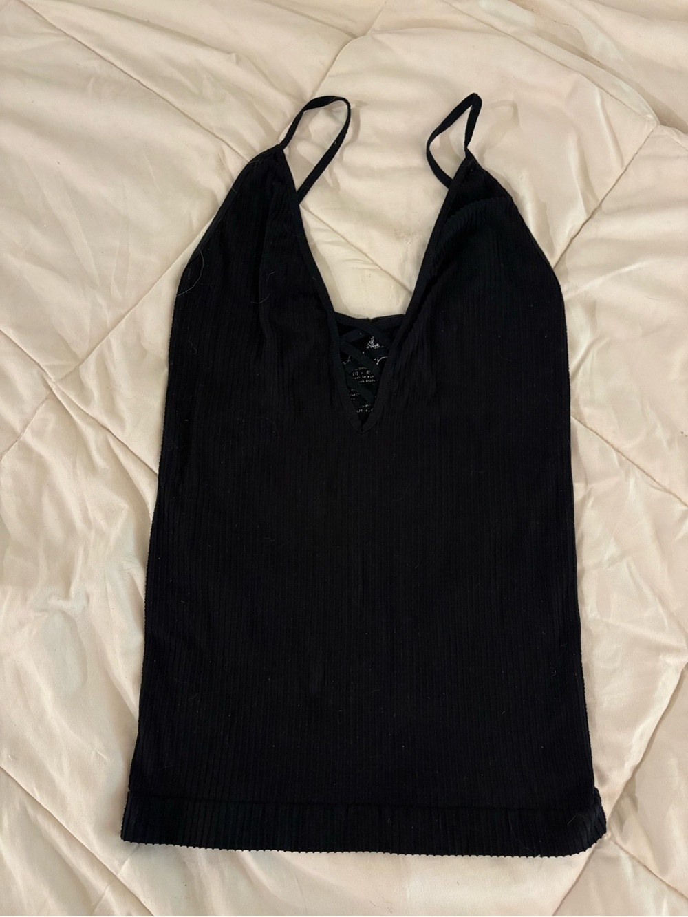 Free People Black Ribbed Camisole